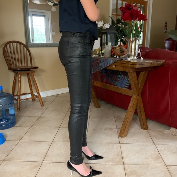 COPY - The Kooples 100% lambskin black leather leggings-size 26.EUC - Picture 8 of 14